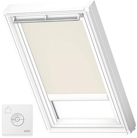 VELUX Original Solar-Verdunkelungsrollo Weiße Seitenschienen, FK06, Hellbeige