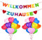 Willkommen Zuhause Vormontiert, Welcome Home Banner Filz, Herzlich Willkommen Girlande, Willkommen Zuhause Baby, 20 Stück Luftballon, für Zuhause, Baby Geburt, Weclome Home Deko