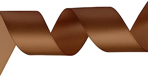 WedDecor 40mm x 10 Metres Double Sided Satin Polyester Ribbon for Gift Wrapping, Christmas, Packaging, Fabric, Wedding, DIY Art & Craft, Hair Bow, Cake, Sewing Projects, Home Decorations, Brown | Satin Ribbon for Gift Wrapping, Christmas, Wedding, Crafting, Hair Bow, Sewing, Birthday Cake Decoration
