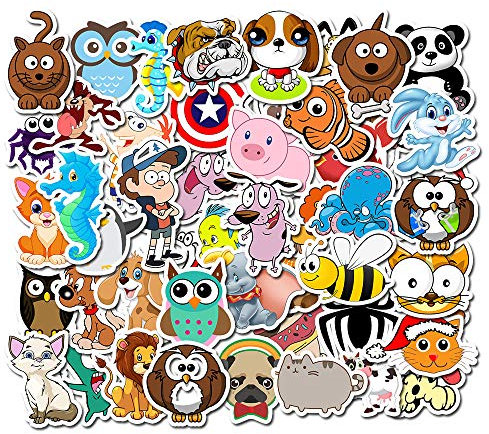 TX 50pcs Süßer Tier Aufkleber Girl Stickers Wasserdicht für Wasserflaschen Laptop Skateboard Auto Motorrad Fahrrad PS4 Koffer Snowboard iPhone……