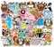 TX 50pcs Süßer Tier Aufkleber Girl Stickers Wasserdicht für Wasserflaschen Laptop Skateboard Auto Motorrad Fahrrad PS4 Koffer Snowboard iPhone……