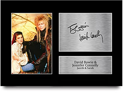 HWC Trading A4 David Bowie & Jennifer Connelly Labyrinth Geschenke Gedruckt, Signiert Autogramm Bild Für Film-Erinnerungsstücke-Fans - A4 Eingerahmt