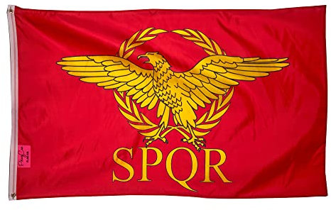SPQR Flagge des römischen Reiches Senat und der Menschen von Rom, Größe 90 x 150 cm, Banner Männerhöhle