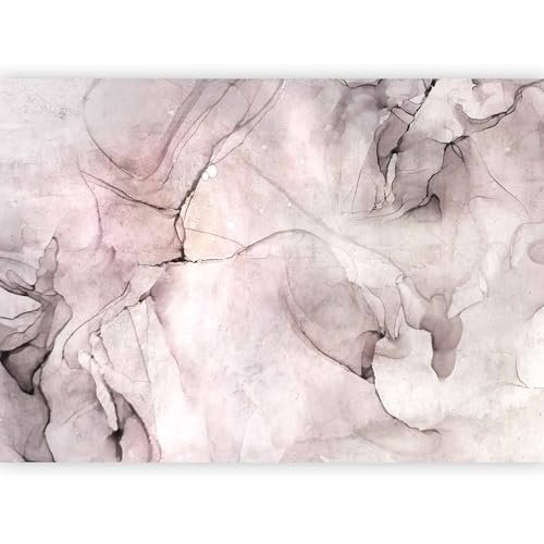 murando - Papier peint panoramique artistique 350x256 cm - Revêtement mural décoration pour chambre salon - Design moderne - Gris rose beige - Fond de texture de marbre abstraction f-C-0495-a-b