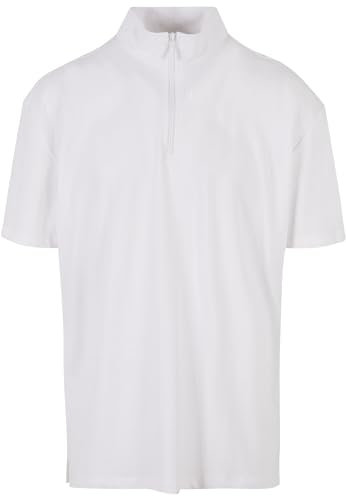 Urban Classics Herren Boxy Zip Pique Tee White, S