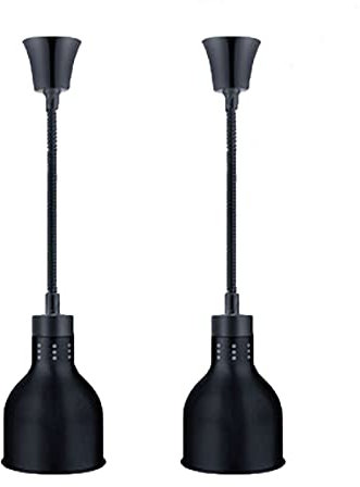 Speisenwärmer Lampe, Kommerzielle Lebensmittel-Wärmelampe, 250 W Wärmelampe für Buffets, Verstellbare hängende Wärmelampe für Lebensmittel, Einziehbares Wärmelicht, Warmer Service, Schwarz(Col