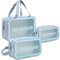 LEcylankEr Trousse de Toilette Transparente Femme Trousse de Maquillage Voyage, Set Trousse de Toilette Impermeable (Bleu)