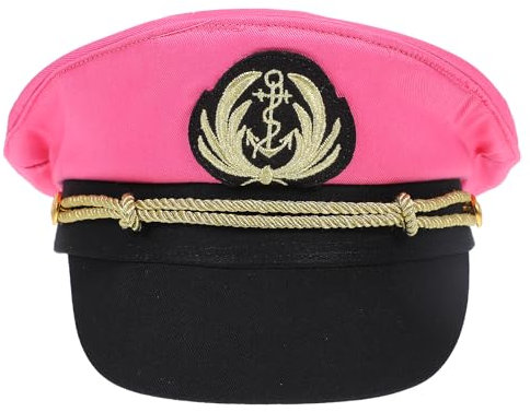 Abaodam Rosa Baumwolle Kapitänsmütze Mit Stickerei Seemannshut Für Erwachsene Ideal Für Yachtparty Halloween Cosplay Und Kostümzubehör