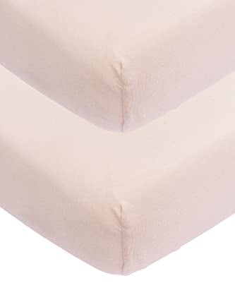 Meyco Spannbettlaken 2er Pack Kinderbett 70x140/150cm Jersey Soft Pink | 100 % Baumwolle - Oeko Tex zertifiziert - Spannbetttuch - Rundum-Gummizug - atmungsaktiv & hautfreundlich