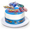 Kardasis Hot WHeeLS mit Zuckerbändern und Papierfiguren | Essbarer Aufleger für Torten und Kuchen | Tortendekoration für den Hot WHeeLS Themengeburtstag | 20cm + 3 Band 28x5cm + 4 Figuren