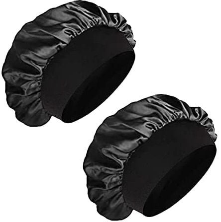 2 Stück Seidenhaube Zum Schlafen,Satin Haarhaube Bonnet für Die Nacht,Schlafhaube Seide,Weiche Bonnet Sleep Cap,Atmungsaktive Schlafmütze Damen Mädchen