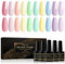 Shining She Pastel Gel Nail Polish, 10 Colors Spring Summer Candy Macaroon Nail Polish Soak-Off UV/LED Gel Polish Gift for Women Nail Art Salon DIY Home, 8ML