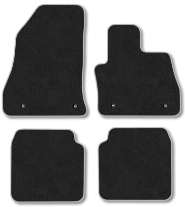 Fiat 500L (2013-2022) Carpet Car Mats | Grey Edge Trim Tailored Fit Floor Mats Full Coverage Protection Accessories Easy Clean Anti Slip Made in the UK