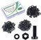 Pzsmocn 300 Pièces/100 Ensembles M4*12 mm en Plastique Nylon Noir Croix Tête Ronde Vis Écrou Hexagonal Combinaison Kit avec Rondelle Isolante Taille Standard, pour Bricolage, Assemblage Électronique.