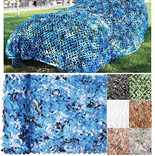 DGSFES Tarnnetz Sonnenschutz Camouflage Netz,Woodland Armee Tarnung Net,Camouflage Netz für Deko Waldlandschaft Jagd Sichtschutz Outdoor Camping Garten,Ocean,1X1m