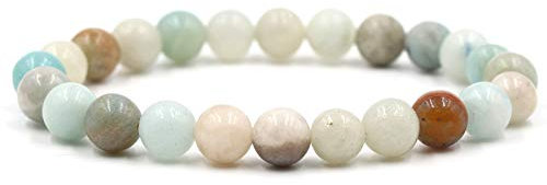 Musihy Bunte Perlenarmband Herren, Rosary Bracelet Naturstein 6MM 8MM 10MM 12MM 14MM Perlenset für Armbänder Erwachsene Umfang 19CM