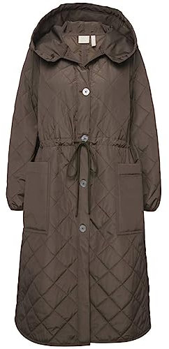 Ulla Popken Cappotto Imbottito Leggero, Verde Muschio, 56-58 Donna