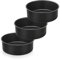 HaWare 8 inch Cake Tin Set of 3, Non-Stick Stainless Steel Deep Cake Pan for Baking Roasting Serving, Round Birthday Wedding Layer Baking Tin, Healthy & Non-Toxic, Leak & Rust Resistant (20cm, Black)