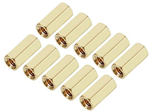YOKIVE 50 Pcs Brass Hex Straight Spacer, Standoff Spacer with Female Thread | Fixing the Motherboard, Great for Electronics Industries (M3 x 5 x 10mm)