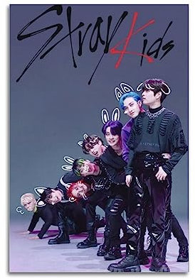 NOHF Poster mit koreanischem Pop-Boy-Motiv, Stray Kids Poster, SKZ Kpop, Wandkunstdruck, Retro, ästhetische Raumdekoration, Gemälde, Leinwandposter für Zuhause und Büro, Dekoration, 30 x 45 cm,