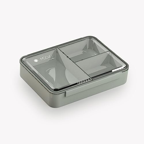 Nuvita 4421 | Contenitore Porta pranzo con 3 scomparti | Lunch Box con Capacità di 950 ml | Schiscetta per Bambini | Bento Box riscaldabile | Contenitore portapranzo | Sage Green