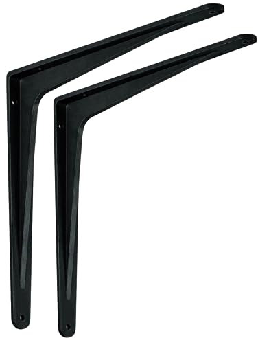ALPENSTAHL Schwerlastkonsole Aluminium Schwarz matt | Sparta | 2 Stück Schwerlastwinkel für die Wandmontage | Winkelkonsole schwerlast: 500 x 450 x 47 mm | Tragkraft: 400 kg | Regalwinkel Schwarz