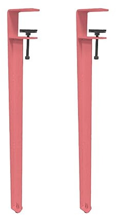 FENGSHOUU Metal Clamp Leg,F-Shaped Furniture Coffee Table Bar Legs,for DIY Console,No Punching Design to Protect The Desktop,with Floor Protectors (40cm(15.7in),Pink)