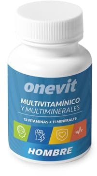 Onevit Multivitamínico Hombre - 45 cápsulas vegetales - 13 vitaminas+11 minerales. Una cápsula al día