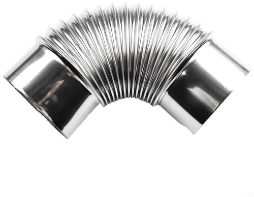 Tuyau coudé à 90° - Tuyau flexible pour poêle à bois - En acier inoxydable - Résistant à la chaleur - 100 mm