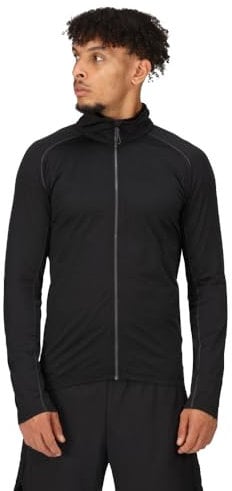 Regatta Herren Professional Men's Full-Zip Midlayer Stretch-Mittelschicht mit durchgehendem Reißverschluss, Schwarz, M
