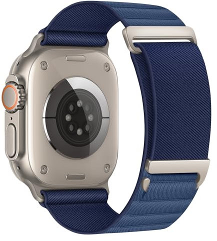 MAKCPOIMER Alpine Loop Compatible With Apple Watch, Alpine Watch Band with Metal C-Clasp Connector for iWatch Series Ultra 2/9 8 7 6 5 4 3 2 1 SE/SE 2 (38/40/41mm, Navy Blue)