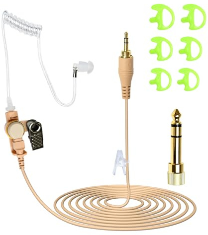 stdgove Broadcast Earset in Ear IFB Earpiece Broadcaster Headset Clear TRS Earpiece Com Invisible Monitor Cord 3.5mm Universal Kit Earbuds Headphone for Tv Music Broadcasting News Anchor Telex