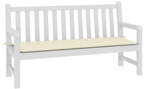 FOZICV Bankauflage Creme 150x50x3 cm Wasserdicht Stoff Sitzkissen Universellen Design Gartenbank-Auflage Dekorative Funktion Außenbereich Sitzpolster Witterungsbeständig