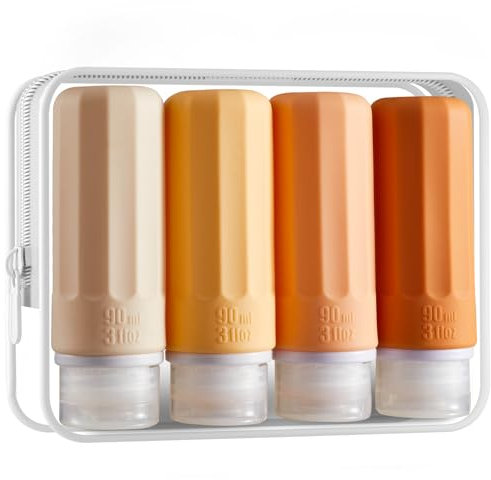 INSFIT Travel Bottles for Toiletries, CAA Approved 90ml Travel Containers for Toiletries, BPA Free Leak Proof Squeezable Travel Size Bottles for Shampoo Conditioner Lotion Body Wash with Labels
