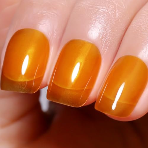 Imtiti Ice Yellow Gel Nail Polish, 15 ml Sheer Jelly Crystal Amber Translucent Colour UV/LED Soak Off Gel Polish for DIY Nail Art Manicure at Home, 1 Piece