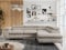 MKS MEBLE Ecksofa Sofa Beige, Wohnlandschaft L-Form mit Schlaffunktion und Bettkasten, Schlafsofa mit Bettkasten, Sofa mit Einstellbare Kopfstützen, Peter L - Beige Struktur - Rechts Beige