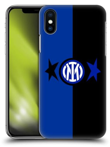 Head Case Designs Licenza Ufficiale Inter Milan Nero & Blu IM 2Stars Custodia Cover Dura per Parte Posteriore Compatibile con Apple iPhone X/iPhone XS
