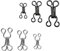 Sewing Hooks and Eyes Closure, 18 Sets Underwear Hook and Eye Closure, 3 Sizes, for Bra and Trousers Skirts Clothing Repair (Black and Silver)
