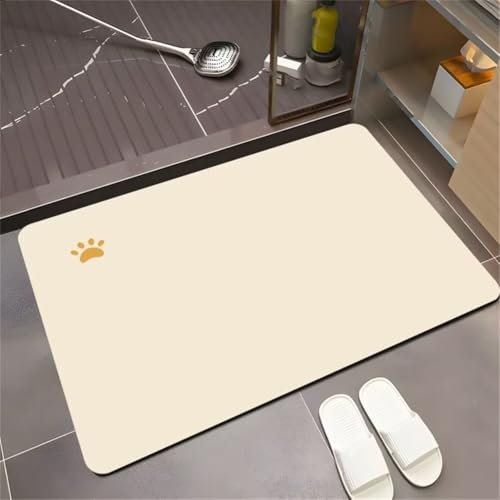 Solid Badezimmerteppich Badematte rutschfest, Bathroom Mat Mats, Diatomite Stone Bath Mat, Badezimmer Teppiche, Duschvorleger Schnelltrocknend, FußMatte Badezimmer Duschmatte Stein 70x140cm