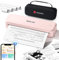 Phomemo M834 Thermodrucker A4, Mobiler Drucker A4 für Unterwegs, Büro, Schule, Zuhause, Kompatibel mit Smartphones und Computern, Tragbarer Drucker mit Tragetasche und 4 Rollen Thermopapier, Rosa