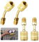 R410A Adapter 5/16 SAE Weiblich auf 1/4 SAE Männlich für Mini Split Adapter Fitting HVAC System, Messing Mini Connector Adapter,Messing Quick Couplers, 2 gerade Adapter + 2 abgewinkelte Adapter