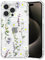 DEFBSC Hülle Kompatibel mit iPhone 14 Pro Max, Transparent Florale Blumen Muster Design für Mädchen Klar TPU Dünne Stoßfest Kratzfestes Handyhülle Schutzhülle für iPhone 14 Pro Max - Weiß