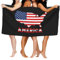 Badetuch Amerika Karte Flagge 1 Strandtuch Mehrfarbig Badehandtuch Schnelltrocknend Tuch Bade 80X130Cm Für Wandern, Reisen, Sauna