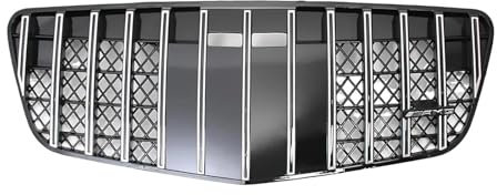 Auto Kühlergrill Für Benz Für E-Klasse W211 E500 E63 2007-09 Obere Gitter Tuning-Zubehör Front Glänzend Schwarz AMG Stil Stoßstangengitter Front Kühlergrill(GTR-Chrome Silver)