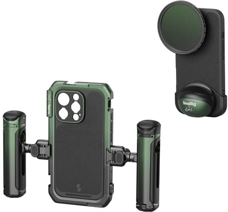 SMALLRIG x Brandon Li Mobile Video Kit for iPhone 16 Pro Max, Phone Cage with FilMov Lightweight Phone Case Kit, Rotatable Wireless QR Handles, 67MM Magnetic VND Filter Kit, Support for MagSafe - 5001