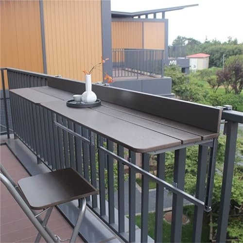 60 cm Balkon-Stehtisch for Geländer, klappbarer Beistelltisch for den Außenbereich, klappbarer Balkongeländer-Hängetisch, Balkon-Schreibtisch, verstellbare wandmontierte Beistelltische for Terrasse, k