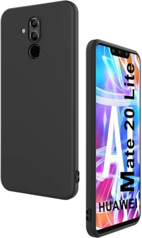 Ruayia für Huawei Mate 20 Lite Hülle Slikon Case, Handyhülle für Huawei Mate 20 Lite Dünne Weichem Flex TPU Bumper Stoßfest Kratzfest Anti-Rutsch Anti-Fingerabdruck Schutzhülle - Schwarz