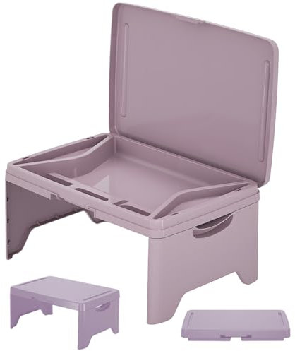 Vexorium Bed Laptop Table Tray, Foldable Laptop Stand For Bed Plastic Bed Table For Laptop Sofa Portable Laptop Desk Tray,Purple