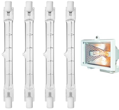 4 PCS Security Light Bulb,R7s Bulb 118mm Led Dimmable,230v 2700k Warm White,for Security Light,Spotlights,R7 Halogen Bulb 118mm,Flood Light,for Landscape Lights,Floor Lamps,Etc