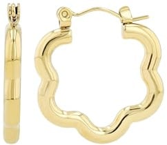 Akzent Wasserfeste Edelstahl Ohrringe Creolen Damen in Gold, 100% Wasserfest & Hautverträglich (Blume)